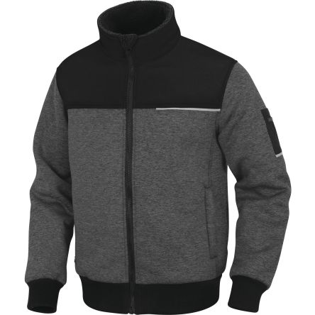 Delta Plus SHERMAN2 Unisex Fleece-Jacke, 100 % Polyester Schwarz, Grau, Größe XXXL