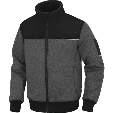 Delta Plus SHERMAN2 Unisex Fleece-Jacke, 100 % Polyester Schwarz, Grau, Größe L