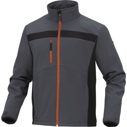 Delta Plus LULEA2 Unisex Softshell Jacke, Wasserdicht Grau/Orange, Größe XXL