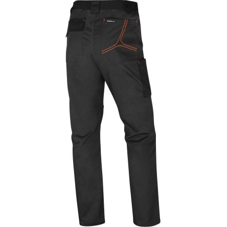 Delta Plus Pantalon De Travail M2PA3STR, 97.79 → 105.41cm Unisexe, Gris/Orange En Coton, Élasthanne, Durables,