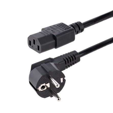 StarTech.com Cable De Alimentación Negro De 1.8m, Con. A CEE 7/7, Macho, Con. B IEC C13, Hembra, 250 V Ac / Valor