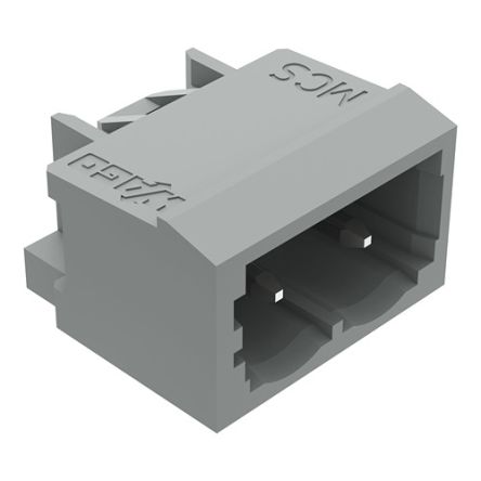 Wago 231 Leiterplatten-Stiftleiste Gewinkelt, 2-polig / 1-reihig, Raster 5mm, Ummantelt