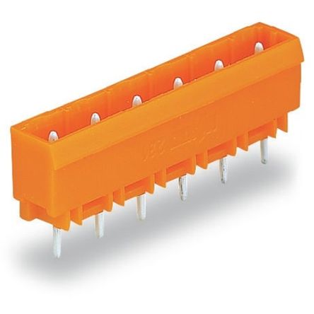 Wago 231 Series Straight PCB Mount PCB Header, 6 Contact(s), 7.62mm Pitch, 1 Row(s), Shrouded