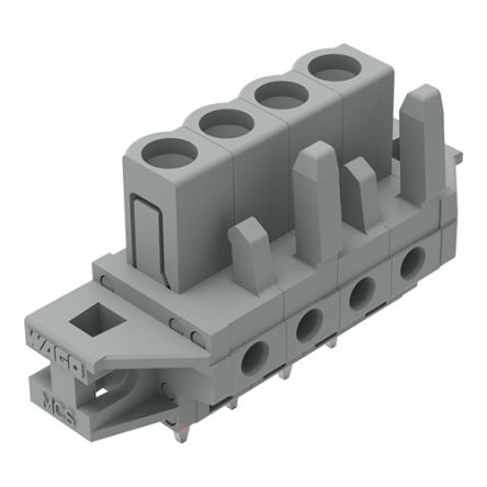 Wago 232 Leiterplatten-Stiftleiste Gerade 4-polig / 1-reihig, Raster 5mm