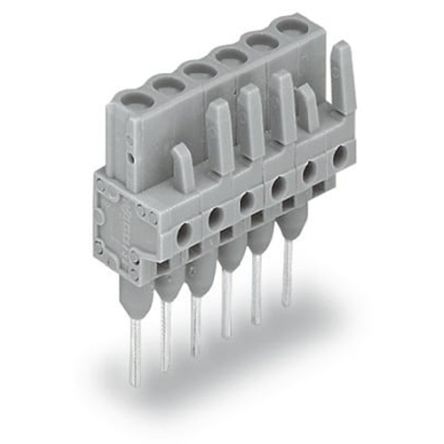 Wago Connecteur De Circuit Imprimé, 6 Contacts, 1 Rangée, 5mm, Montage Sur CI, Droit