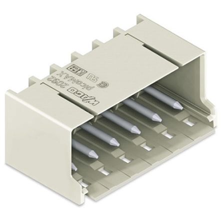 Wago Conector Macho Para PCB En Ángulo Serie 2092 De 6 Vías, 1 Fila, Paso 5mm, Montaje En PCB