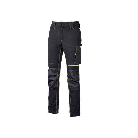 U Group Performance Black Unisex's 10% Spandex, 90% Nylon Breathable, Water Repellent Trousers 29 → 32in, 74