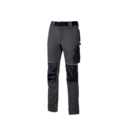 U Group Pantalon Performance, 106 → 114cm Unisexe, Gris Asphalte Vert En 10 % Spandex, 90 % Nylon, Respirant,
