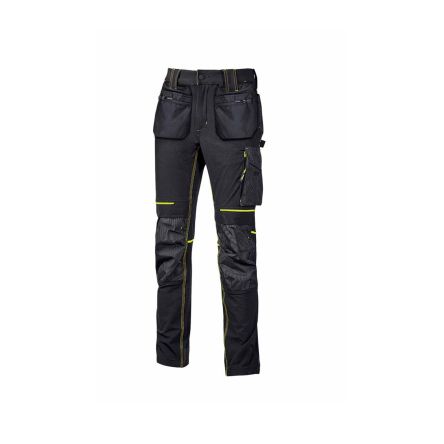 U Group Performance Black Men's 10% Spandex, 90% Nylon Breathable, Water Repellent Trousers 48 → 51in, 122