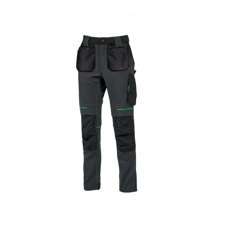 U Group Pantaloni Grigio Verde Asfalto 10% Spandex, 90% Nylon Per Uomo, Lunghezza 84cm Traspirante, Idrorepellente Performance