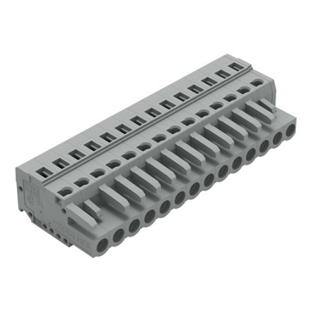 Wago Buchse 231 Leuchtensteckverbinder, Pluggable Connector, Kontakte: 14, Anz.Ausl. 14, Snap-In, 16A