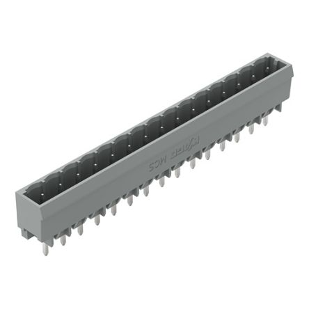 Wago 231 Leiterplatten-Stiftleiste Gerade, 15-polig / 1-reihig, Raster 5mm, Ummantelt