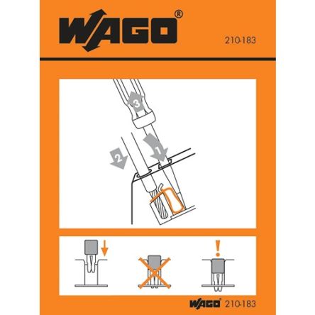 Wago Schwarz Vorbedrucktes Etikett: For Front-Entry Rail-Mounted Terminal Blocks
