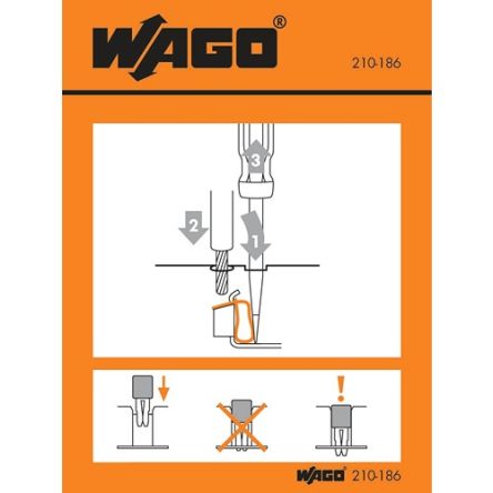 Wago Étiquette Pré-imprimée Orange/blanc