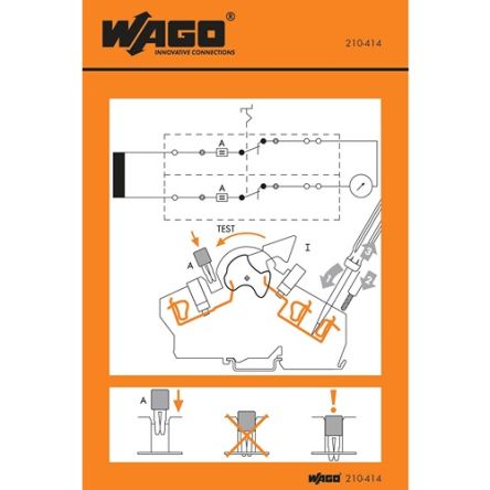 Wago Étiquette Pré-imprimée Orange/blanc, 1000EA Par Paquet