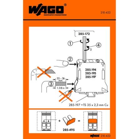 Wago Étiquette Pré-imprimée Orange/blanc, 100EA Par Paquet