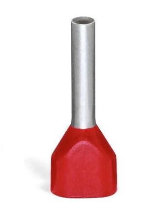 Wago 216 Aderendhülse, Stift ø 2mm, 2 Eing., Rot, Kunststoff, 12mm, Isoliert