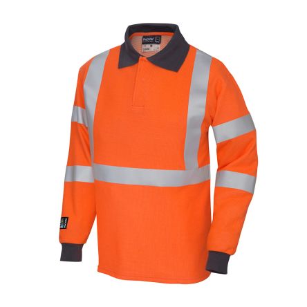 ProGARM Lang Orange L 5390 Warnschutz Polohemd