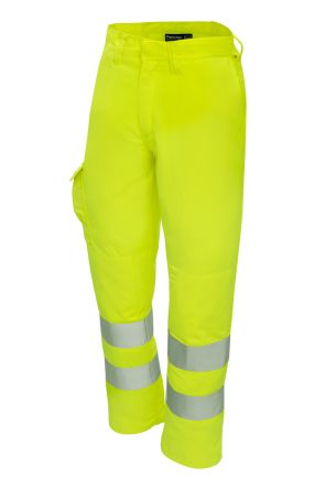 ProGARM Pantalones De Alta Visibilidad, Talla 38plg, De Color Amarillo, Antiestático, Protección Contra Destello De Arco