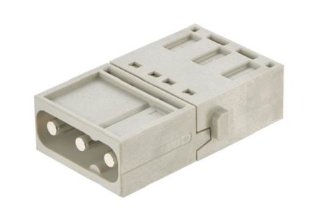 HARTING Han-Modular Robustes Power Steckverbinder-Modul, 3-polig 40A Stecker, Push-In Module Einstecken