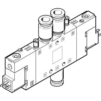 Festo Válvula De Solenoide De 5 Puertos, 8 Mm, Solenoide De 110 V Ac