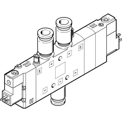 Festo Válvula De Solenoide De 5 Puertos, 12 Mm, Solenoide, NA De 24 V Dc