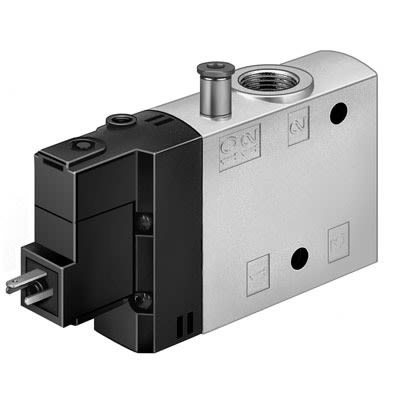 Festo Válvula De Solenoide De 3 Puertos, G 3/8, Solenoide, NA De 230 V Ac