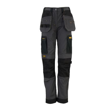 DeWALT Roseville Damen Arbeitshose, Polyester Schwarz, Grau, Größe 26cm / 10Zoll X 29Zoll