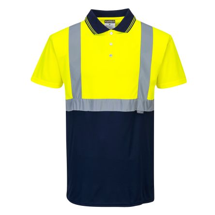 Portwest Kurz Gelb/Marineblau 4XL S479 Warnschutz Polohemd