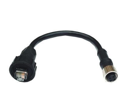 MOXA CBL Ethernetkabel Cat.5e, 100mm, Schwarz Verlegekabel, A M12 UTP Stecker, B RJ45