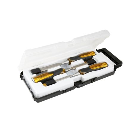 Stanley Set Di Scalpelli Per Legno, 3 Pezzi, Lama Da 10 Mm, 15 Mm, 25 Mm In Acciaio Al Carbonio