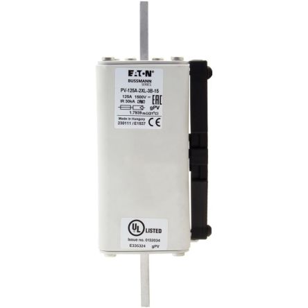 Eaton Fusible De Cuchillas, 2XL, 1.5kV, 125A, IEC 60269-6