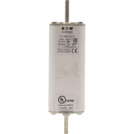 Eaton Fusible De Cuchillas, 1XL, 1.5kV, 160A, IEC 60269-6