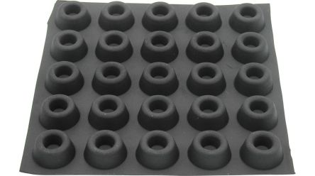 RND Antirutschpad, Rund, Schwarz, ø 22mm, Gummi, L. 22mm, B. 22mm