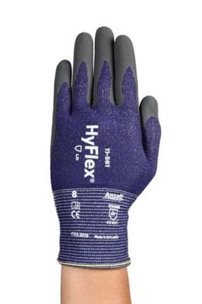 Ansell Gants HyFlex 11-561 Taille 7, Résistant Aux Coupures, 12 Paires, Gris