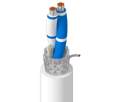 Belden 9841 Series Multipair Cable, 1 Pairs, 2 Cores, 0.2 mm², Screened, 24 AWG, 152m, Screened Shield, RS-485 Cable