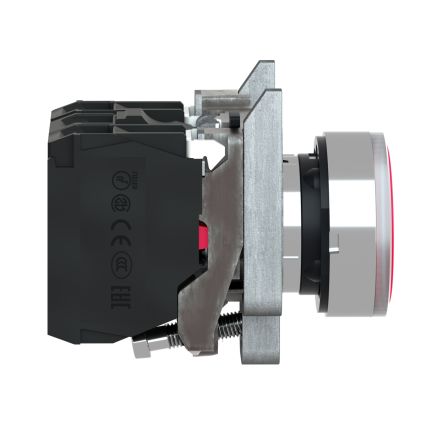 Schneider Electric Harmony XB4 Series Illuminated Push Button, Spring Return, Panel Mount, 22mm Cutout, SPDT, Red LED,