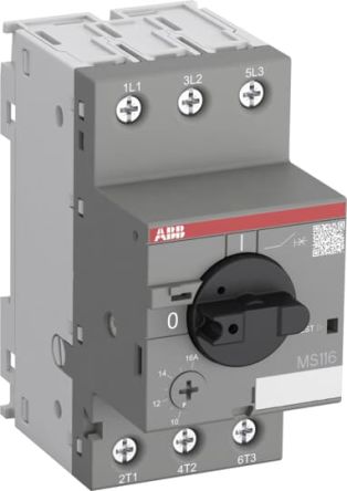 ABB 电机保护断路器, MS116系列, 额定电流2.5 A, 电源电压690 V 交流