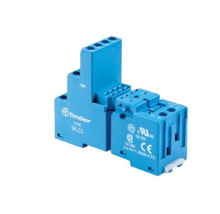 Finder 94 11 Pin 250V ac DIN Rail Relay Socket, for use with 55.33