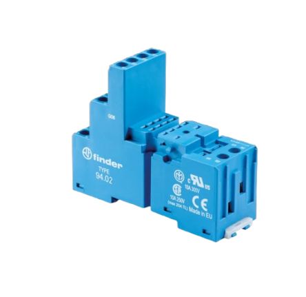 Finder 94 8 Pin DIN Rail Relay Socket, for use with 55.32