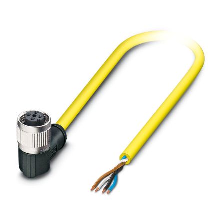 Phoenix Contact Cable De Conexión, Con. A M12 Hembra, 4 Polos, Con. B Sin Terminación, Cod.: A, Long. 10m, 250 V AC /
