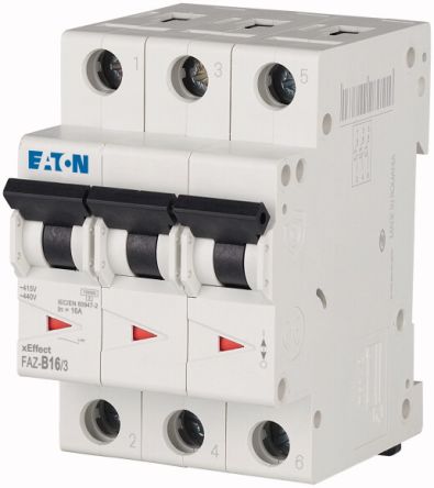 Eaton Moeller MCB Leitungsschutzschalter Typ B, 3-polig 16A 240 → 415V, Abschaltvermögen 10 KA XEffect