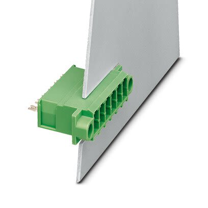 Phoenix Contact 7.62mm Pitch 3 Way Pluggable Terminal Block, Feed Through Header, Panel Mount, Through Hole, Solder