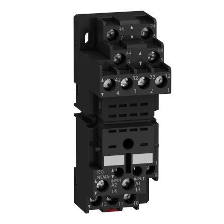 Schneider Electric RXZ 4 Pin <250V DIN Rail Relay Socket, for use with Plug-In Relay 782H with 4 C/O Contact,