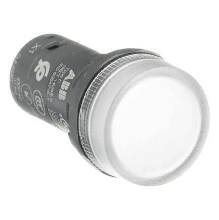 ABB, Panel Mount Clear LED Pilot Light, 22mm Cutout, Round, 230V ac