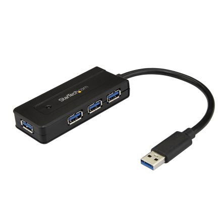 StarTech.com, USB 3.0 USB-Hub, 4 USB Ports, USB A, USB, Netzteil, 292 X 35 X 15mm