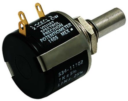 Vishay Serie 534, 10-Gang Drahtpotenziometer, 50kΩ Lin ±5% 2W, Schaft-Ø 6 Mm