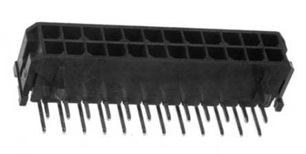 Molex Micro-Fit 3.0 Leiterplatten-Stiftleiste Gewinkelt, 24-polig / 2-reihig, Raster 3.0mm, Kabel-Platine,