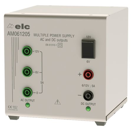 ELC AM061205 2-Kanal Analog Labornetzgerät 120 W, 145VA, 6 → 12V / 5A