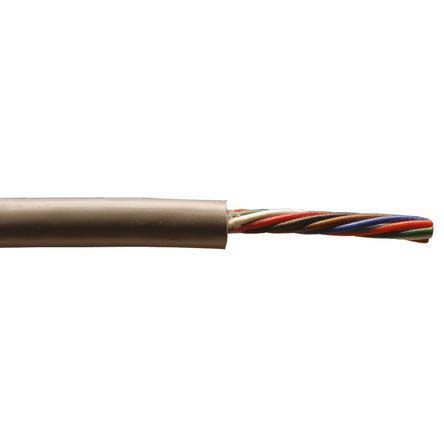 Alpha Wire Câble De Commande Alpha Essentials 300 V, 9 X 0,35 Mm², 22 AWG, Gaine PVC Gris, 30m